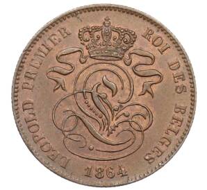 2 сантима 1864 года Бельгия — Фото №2