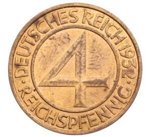 4 рейхспфеннига 1932 года F Германия — Фото №1