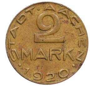 2 марки 1920 года Германия — город Аахен (Нотгельд) — Фото №2
