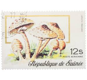 Почтовая марка 12 шиллингов 1977 года Гвинея «Гриб-зонтик пестрый» — Фото №1