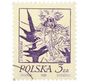 Почтовая марка 3 злотых 1974 года Польша «Станислав Выспяньски — Чертополох» — Фото №1