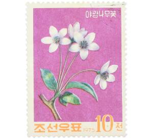 Почтовая марка 10 чон 1975 года Северная Корея «Яблоня маньчжурская» — Фото №1