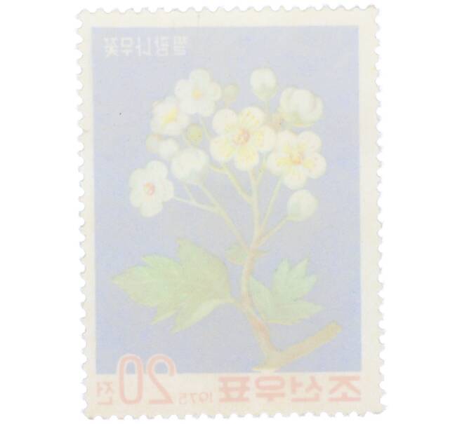 Почтовая марка 20 чон 1975 года Северная Корея «Цветы боярышника» (Артикул: K12-78873) — Фото №2