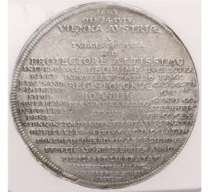 1 талер 1683 года Австрия ( Леопольд I) «В память освобождения Вены от турецкой осады» в слабе NGC (AU details) — Фото №2
