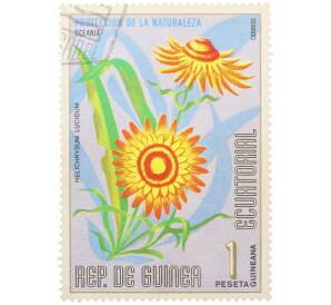 Почтовая марка 1 песета 1976 года Экваториальная Гвинея «Охрана природы — Гелихризум светлый» — Фото №1