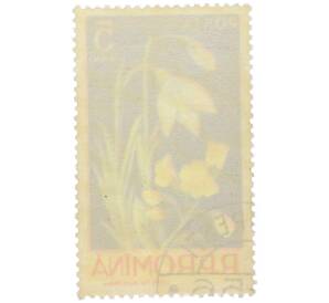 Почтовая марка 5 бани 1956 года Румыния «Подснежник» — Фото №2