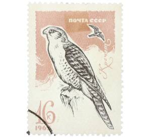Почтовая марка 16 копеек 1965 года «Хищные птицы — Кречет» — Фото №1