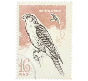 Почтовая марка 16 копеек 1965 года «Хищные птицы — Кречет» — Фото №1