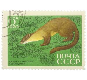 Почтовая марка 6 копеек 1970 года «35-летие Сихотэ-Алинского государственного заповедника — Харза» — Фото №1