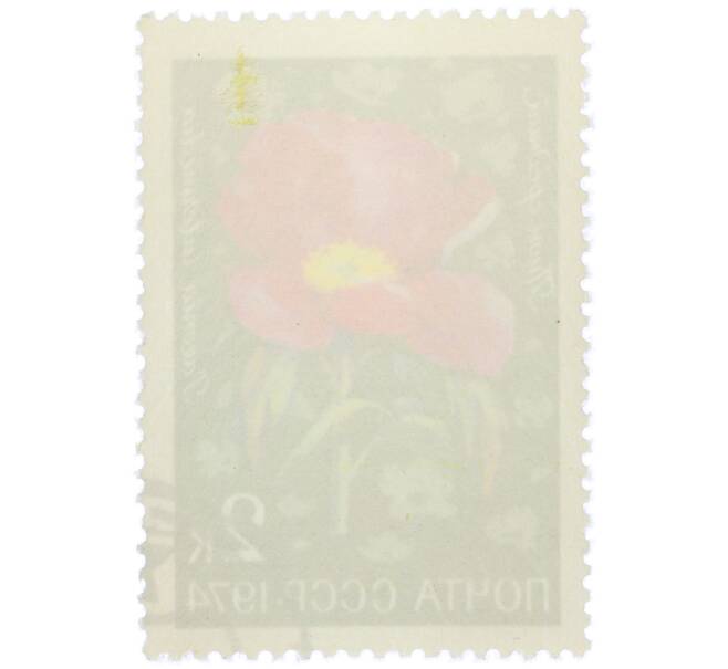 Почтовая марка 2 копейки 1974 года «Цветы альпийских лугов Средней Азии — Пион средний» (Артикул: K12-79099) — Фото №2