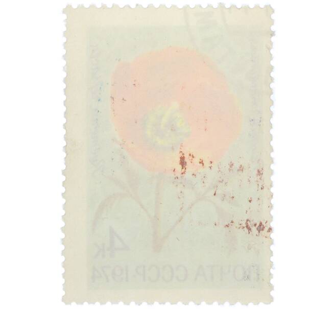 Почтовая марка 4 копейки 1974 года «Цветы альпийских лугов Средней Азии — Ремерия отогнутая» (Артикул: K12-79104) — Фото №2