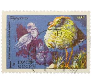 Почтовая марка 1 копейка 1975 года «Березинский заповедник — Турухтан» — Фото №1