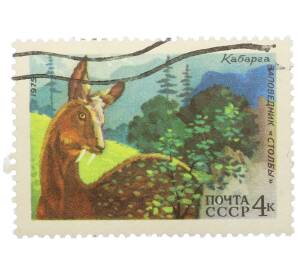 Почтовая марка 4 копейки 1975 года «Заповедник Столбы — Кабарга» — Фото №1