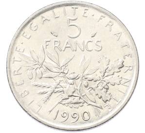 5 франков 1990 года Франция — Фото №1