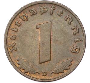 1 рейхспфенниг 1939 года D Германия — Фото №2