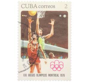 Почтовая марка 2 сентаво 1976 года Куба «XXI летние Олимпийские игры в Монреале — Баскетбол»