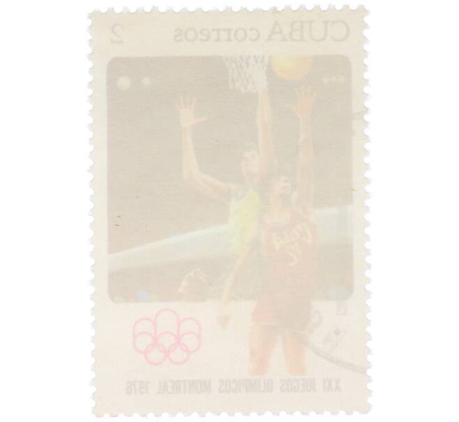 Почтовая марка 2 сентаво 1976 года Куба «XXI летние Олимпийские игры в Монреале — Баскетбол» (Артикул: K12-79192) — Фото №2