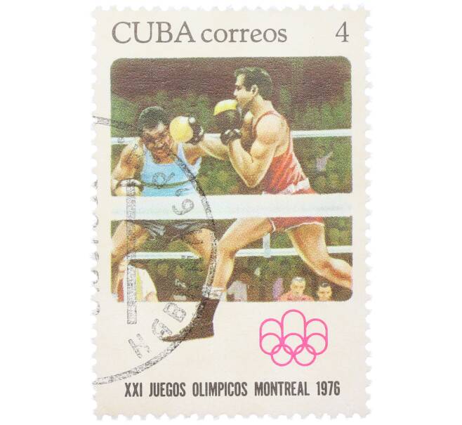 Почтовая марка 4 сентаво 1976 года Куба «XXI летние Олимпийские игры в Монреале — Бокс» (Артикул: K12-79194) — Фото №1