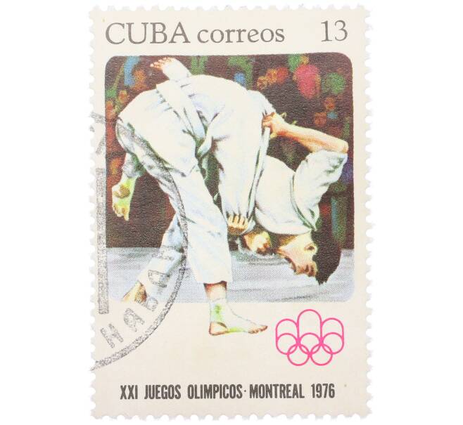 Почтовая марка 13 сентаво 1976 года Куба «XXI летние Олимпийские игры в Монреале — Дзюдо» (Артикул: K12-79196) — Фото №1