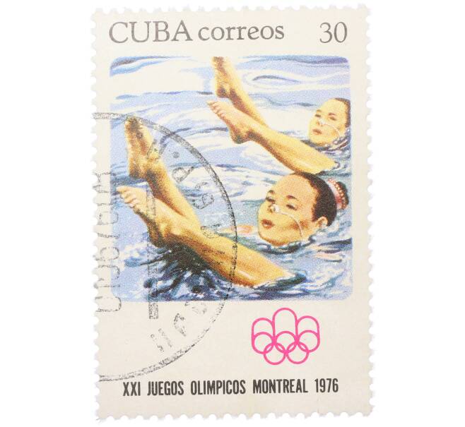 Почтовая марка 30 сентаво 1976 года Куба «XXI летние Олимпийские игры в Монреале — Синхронное плавание» (Артикул: K12-79197) — Фото №1
