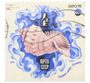 Почтовая марка 4 копейки 1975 года «Черное море — Рапана (Expo-75)»