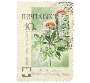Почтовая марка 40 копеек 1960 года «Флора Дальнего Востока — Женьшень обыкновенный»