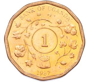1 шиллинг 1987 года Уганда