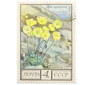 Почтовая марка 4 копейки 1976 года «Флора СССР — Мак полярный» — Фото №1