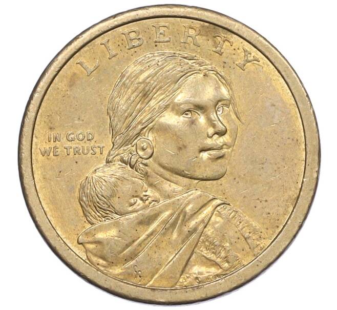 Монета 1 доллар 2010 года (Р) США «Коренные американцы (Сакагавея) — Великий закон о мире (Стрелы)» (Артикул: K12-76751) — Фото №2