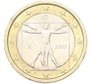 1 евро 2002 года Италия — Фото №1