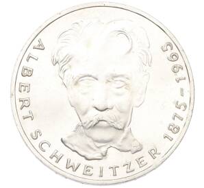 5 марок 1975 года G Западная Германия (ФРГ) «100 лет со дня рождения Альберта Швейцера»