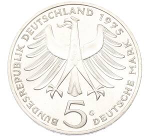 5 марок 1975 года G Западная Германия (ФРГ) «100 лет со дня рождения Альберта Швейцера»