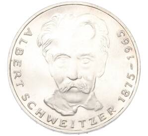 5 марок 1975 года G Западная Германия (ФРГ) «100 лет со дня рождения Альберта Швейцера»