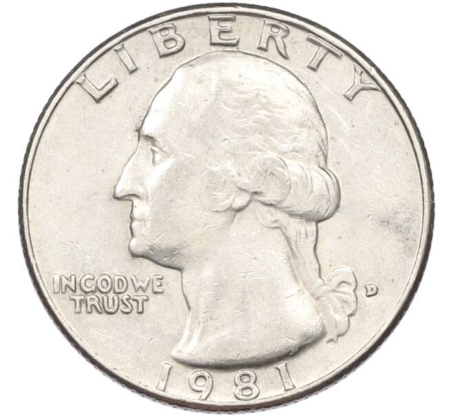 Монета 1/4 доллара (25 центов) 1981 года D США (Артикул: T11-40057) — Фото №1