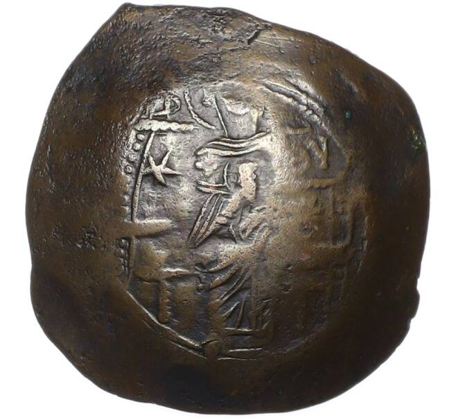 Монета Аспрон трахи (скифат) 1185-1195 года Византийская империя — Исаак II Ангел (Артикул: K12-79372) — Фото №2