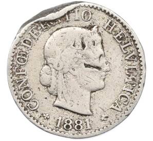 5 раппенов 1881 года Швейцария — Фото №1