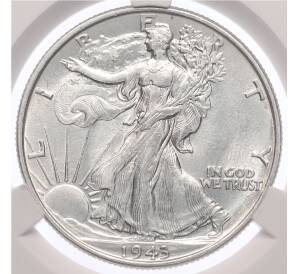 1/2 доллара 1943 года США — в слабе CPRC (MS62) — Фото №1