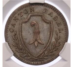 1/2 батцена 1809 года Швейцария — кантон Базель — в слабе CPRC (MS63) — Фото №1