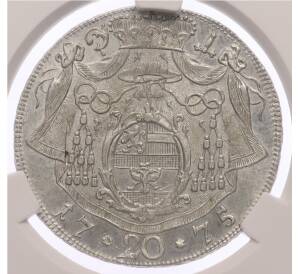 20 крейцеров 1775 года Зальцбург — в слабе CPRC (MS61) — Фото №2