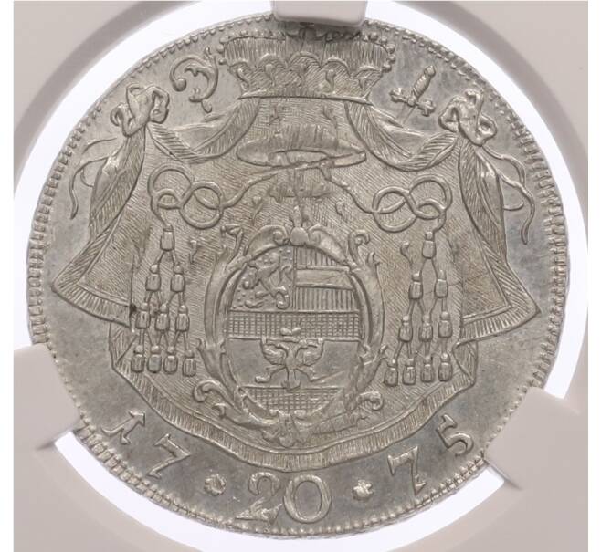 Монета 20 крейцеров 1775 года Зальцбург — в слабе CPRC (MS61) (Артикул: K10-13338) — Фото №2