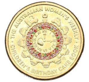 2 доллара 2025 года Австралия «Книга рецептов детских тортов на день рождения — торт (Hickory Dickory Watch)» — Фото №1