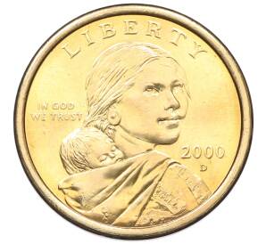 1 доллар 2000 года D США Сакагавея «Парящий орел» — Фото №1