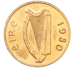 1 пенни 1980 года Ирландия — Фото №2