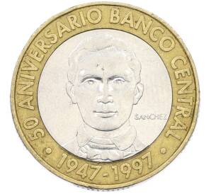 5 песо 1997 года Доминиканская республика «50 лет Центробанку» — Фото №1