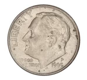 10 центов (1 дайм) 1995 года P США — Фото №1