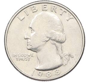 1/4 доллара (25 центов) 1988 года D США