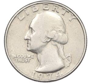 1/4 доллара (25 центов) 1974 года США