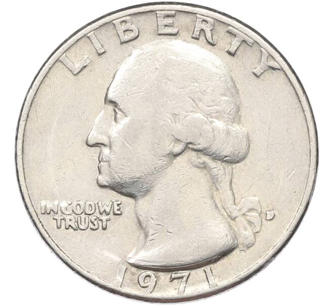 Монета 1/4 доллара (25 центов) 1971 года D США (Артикул: K12-79554) — Фото №1