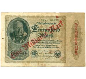 1 миллиард марок 1923 года Германия (Надпечатка на 1000 марок 1922 года) — Фото №1
