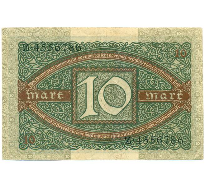 Банкнота 10 марок 1920 года Германия (Артикул: K10-13489) — Фото №2